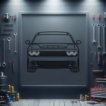 2023 Dodge Demon front view metal neon car wall art – laser-cut steel décor for ultimate American muscle car fans