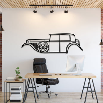 1930 Bentley 8 Litre metal car wall art silhouette for vintage garage décor