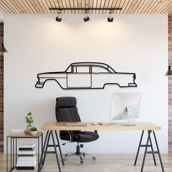 1955 Chevrolet 150 Utility Sedan metal car wall art silhouette for garage décor