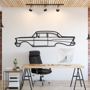 1957 Chevrolet Bel Air metal car wall art silhouette for garage décor