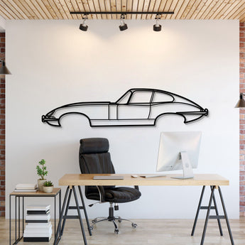 1961 Jaguar E‑Type Metal Car Wall Art Silhouette Iconic British Roadster