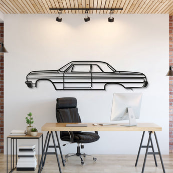 1964 Chevrolet Impala SS metal car wall art – iconic classic muscle car silhouette in textured matte steel