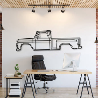 1965 Chevrolet C10 Stepside Pickup metal car wall art silhouette for garage décor