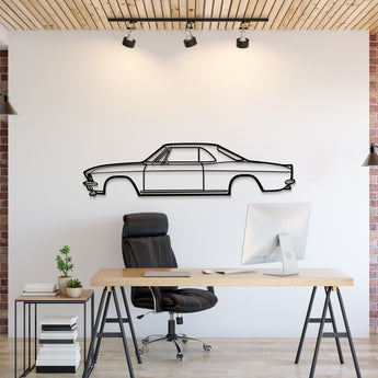 1966 Chevrolet Corvair metal car wall art – iconic vintage American compact coupe silhouette