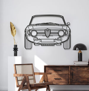 Let the timeless front view of the 1967 Alfa Romeo Giulia grace your wall with classic Italian flair