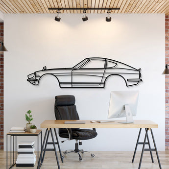 1969 Nissan Fairlady Z 432 metal car wall art – iconic Japanese sports car silhouette in steel