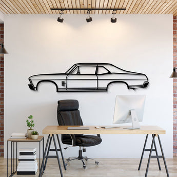 1970 Chevrolet Nova metal car wall art – classic compact coupe silhouette with vintage charm