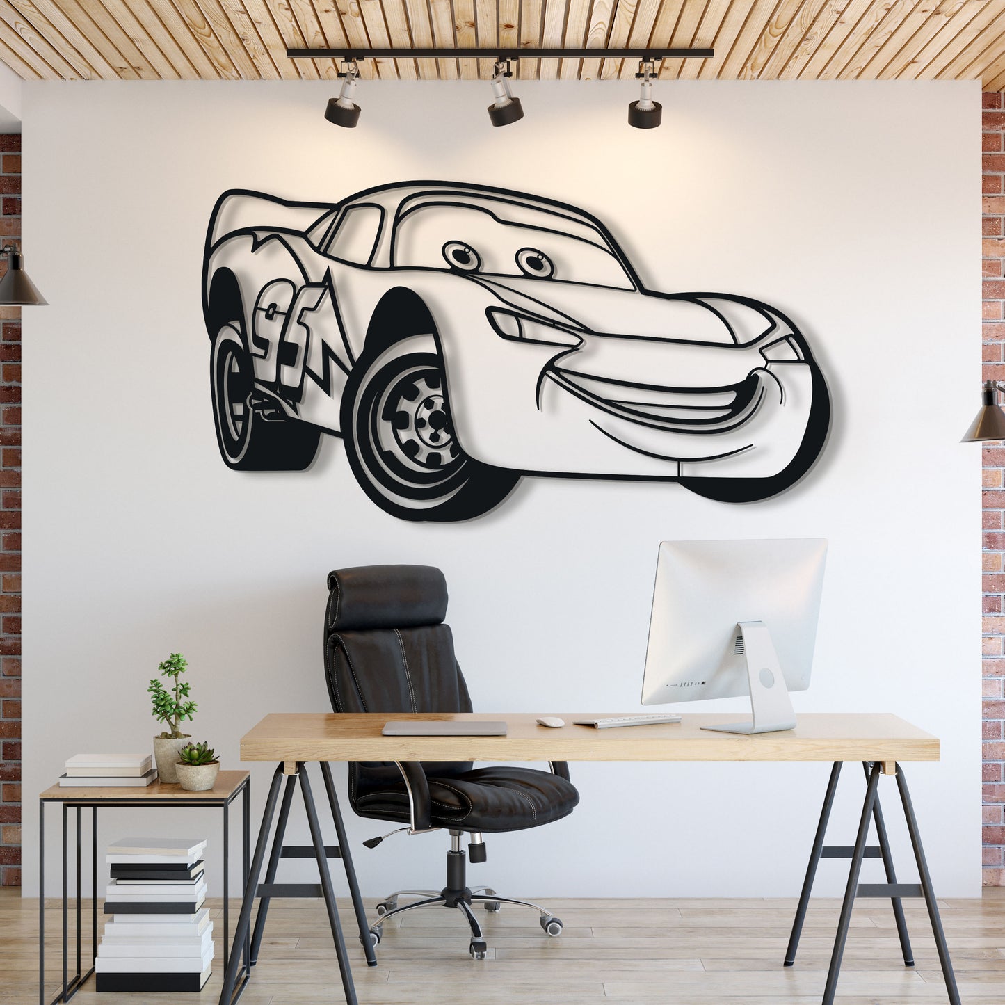Lightning Mcqueen Metal Car Silhouett