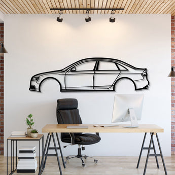 Metal car wall art featuring Audi S4 2009 enhancing garage décor