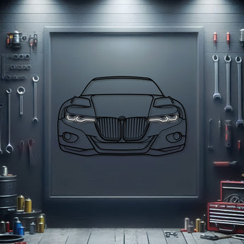 BMW 3.0 CSL Hommage 2015 front silhouette neon wall art – ready-to-hang luxury sports car décor for garage or living room