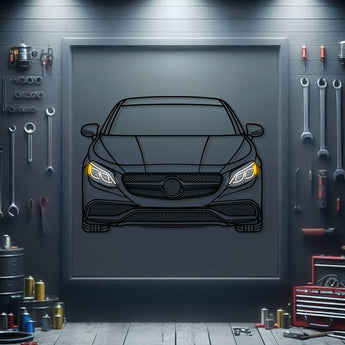 Mercedes‑Benz S63 AMG 2015 front silhouette neon wall art – ready‑to‑hang luxury car décor for garage, office, or living room