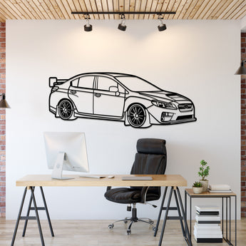 Subaru 2017 Impreza WRX STI perspective metal wall art – laser-cut 2 mm textured steel with matte powder-coat finish