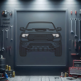 RAM 1500 TRX front view neon car wall sculpture – rugged industrial style for motorsport fans