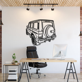 Mercedes‑Benz G‑Class (2021) perspective metal wall art – laser‑cut 2 mm textured steel with matte powder‑coat finish