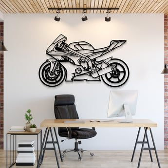 2021 YZF‑R6 motorcycle metal wall art silhouette