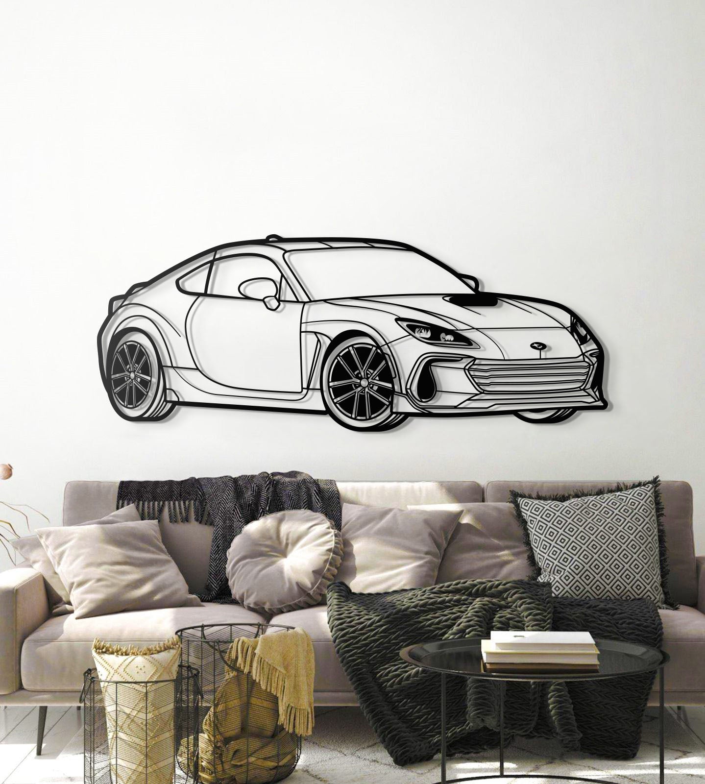 BRZ Perspective Metal Car Silhouette - MT1488