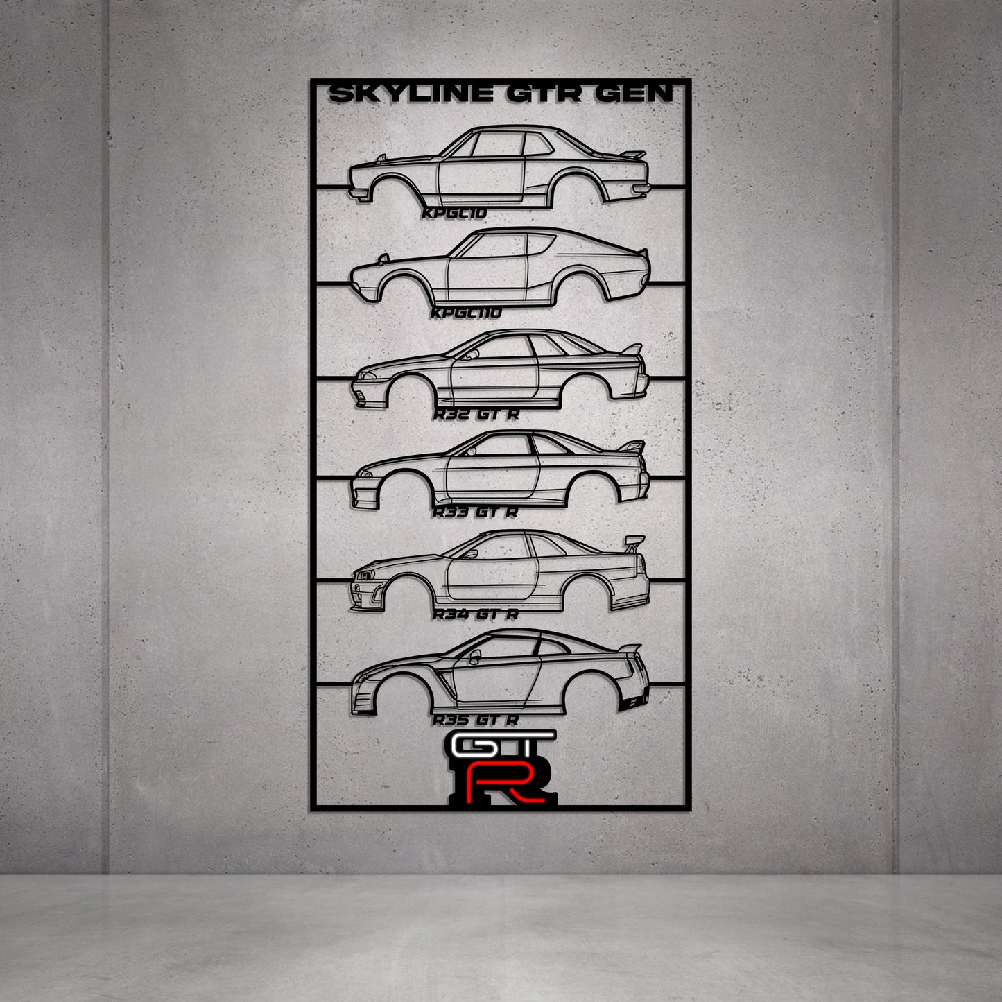 GTR Gen's Metal Neon Car Wall Art - MTN0275