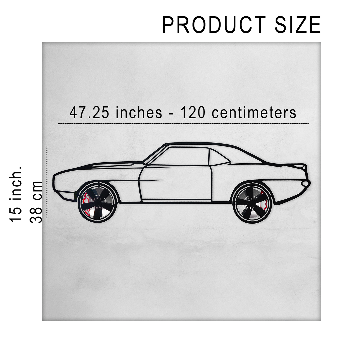 1969 Camaro Wall Art โ Classic Steel Silhouette with Spinning Wheels-KAFMEKA021