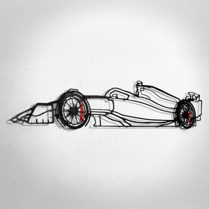 Formula 1 Wall Art – Steel Silhouette Racing Car with Spinning Wheels-KAFMEKA023