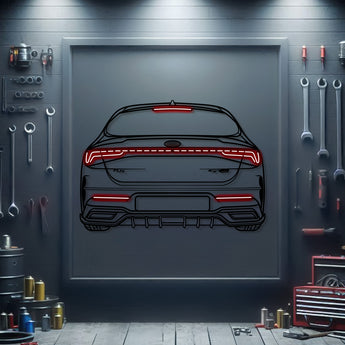 Kia K5 GT Line rear silhouette neon wall art – ready-to-hang performance sedan décor for garage, office, or living room