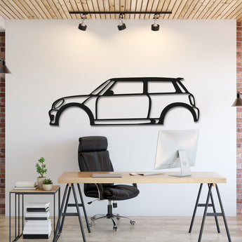 Cooper S metal car wall art adds a sporty edge to any modern living room