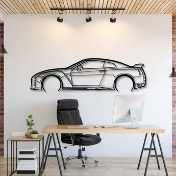 Nissan GT-R R35 Detailed Metal Wall Art Laser Cut 2 Mm Steel Silhouette