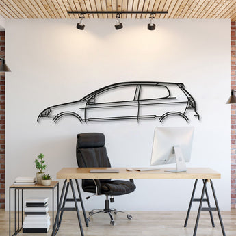 Volkswagen Golf 5 Classic Metal Wall Art Laser Cut 2 Mm Steel Silhouette