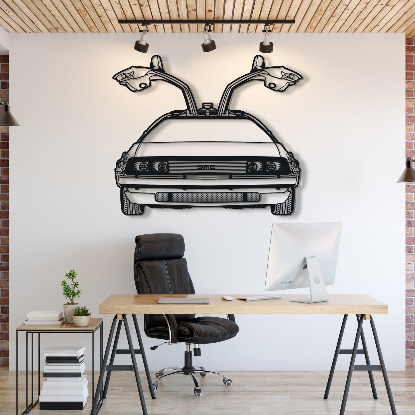 Back to the Future DeLorean Metal Car Silhouett