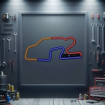 Watkins Glen International neon track wall art – laser‑cut steel décor for legendary American road racing fans