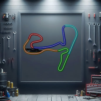 Zandvoort circuit metal neon race track wall art – laser‑cut 3 mm steel décor for motorsport fans
