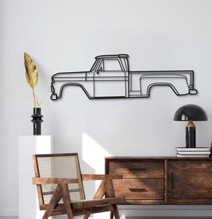 Vintage Chevrolet C10 Stepside Pickup 1965 laser cut steel wall art for collectors