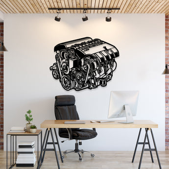 GM 6.2 L LS3 V8 engine block metal wall art silhouette