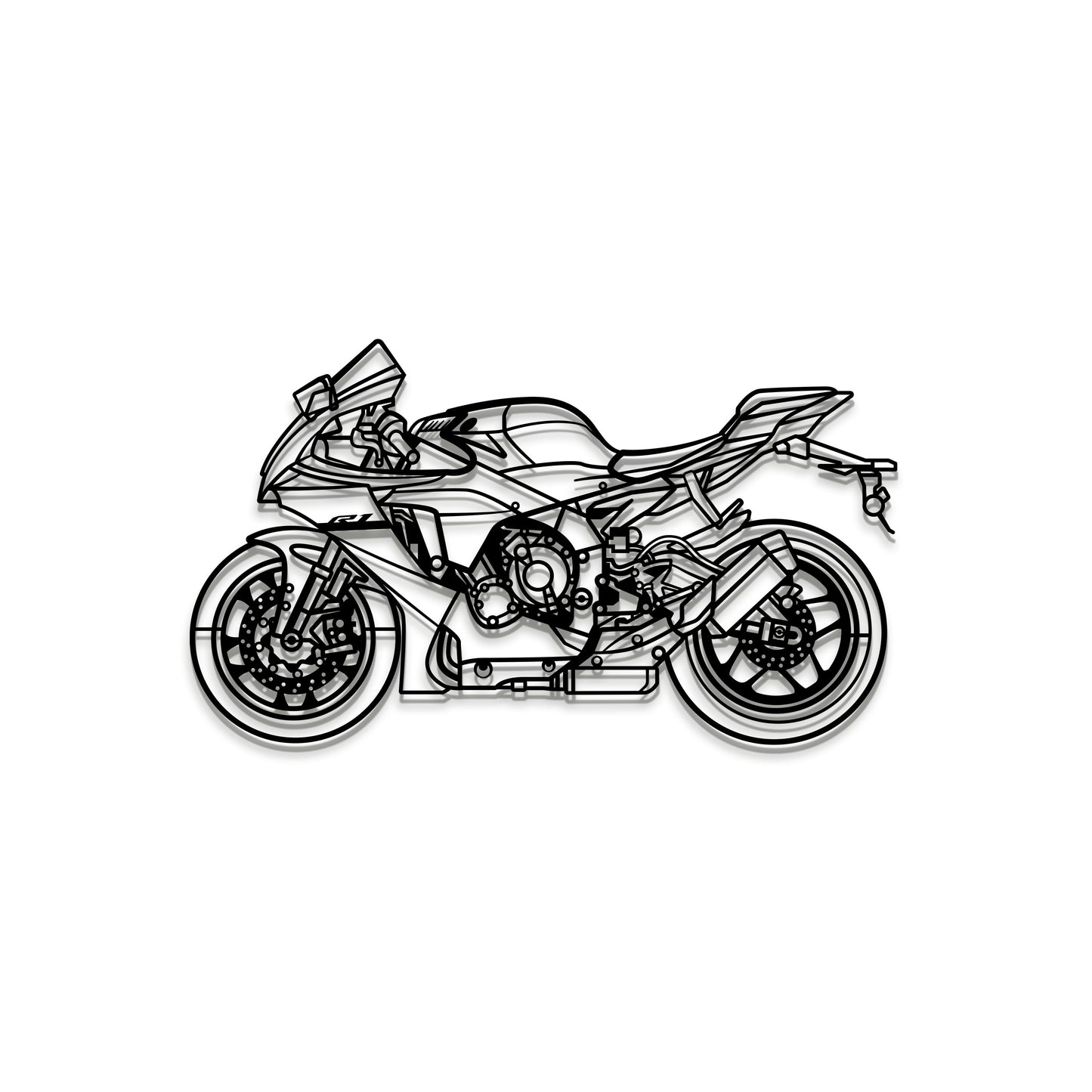 YZF‑R1 2024 metal wall art – sleek floating silhouette