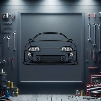Toyota Supra MK4 (1993–2002) front view metal neon car wall art – laser‑cut steel décor for legendary Japanese performance car fans