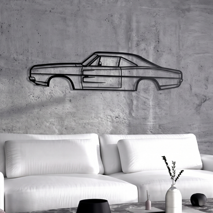 1968 Charger Metal Car Wall Art - MT0107