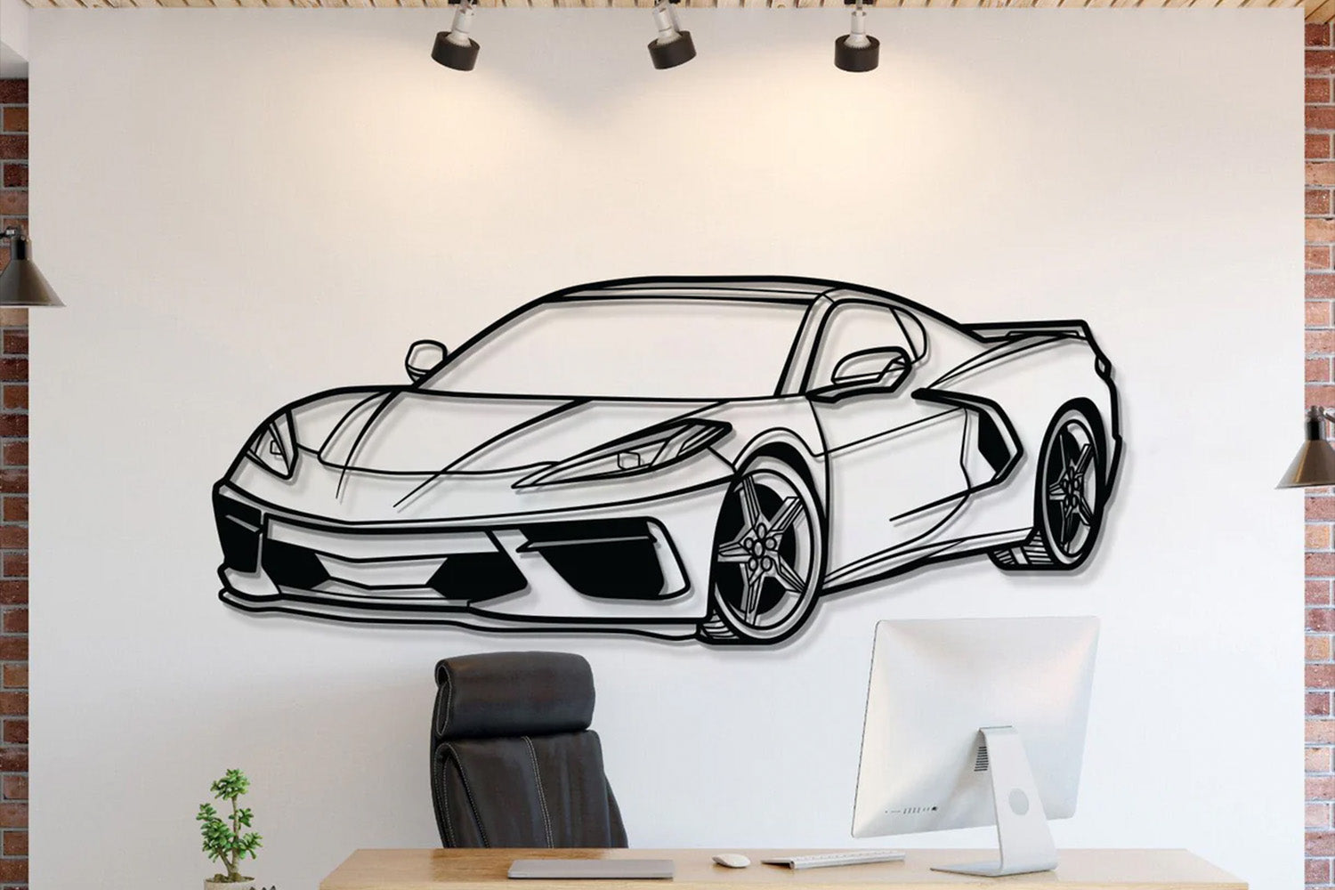 Challenger Front View Metal Neon Car Wall Art - MTN0075 – Modello