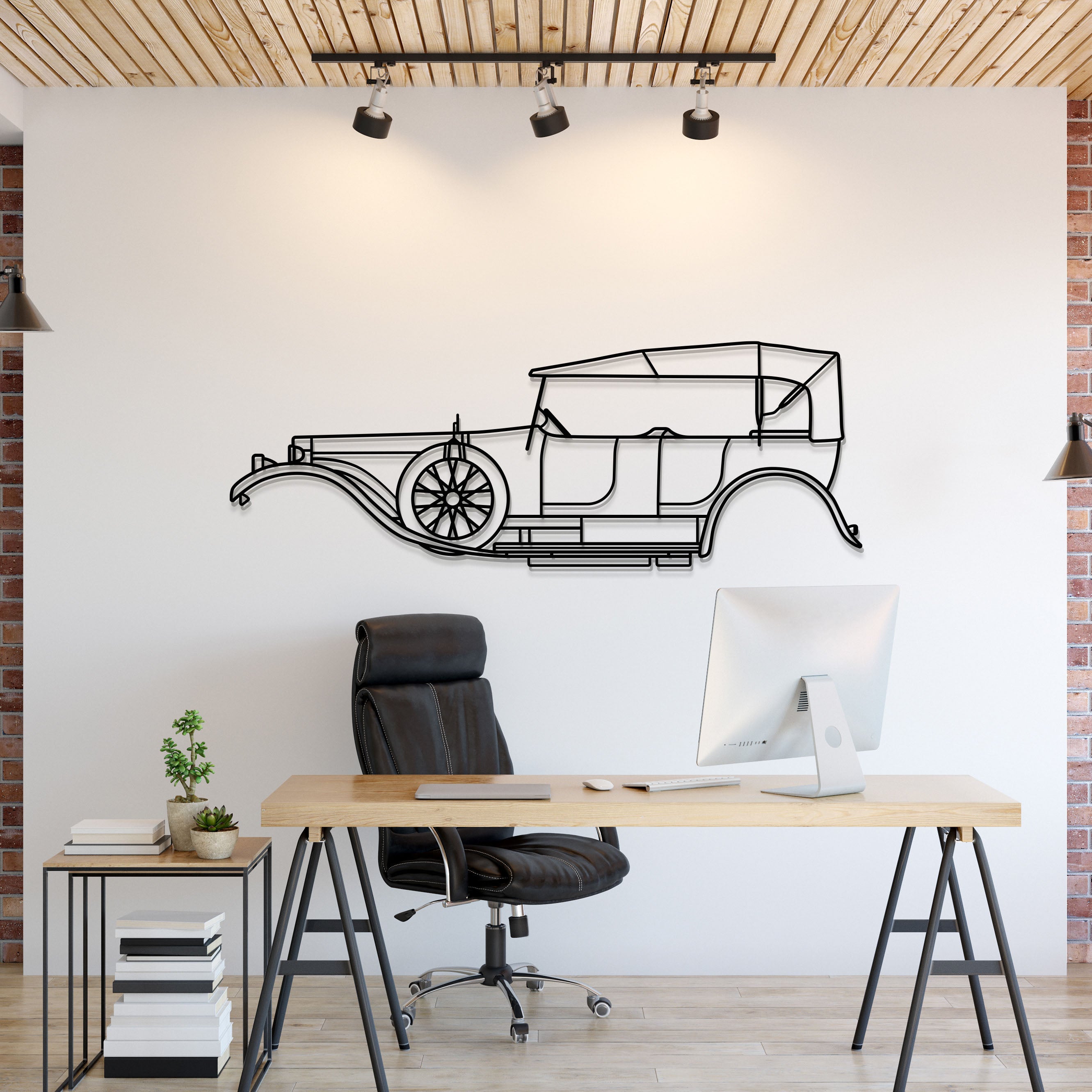 1907 Silver Ghost Metal Car Wall Art - MT0003