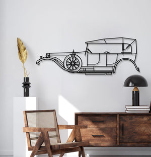 Retro 1907 Rolls-Royce Silver Ghost steel wall sculpture for classic automobile lovers