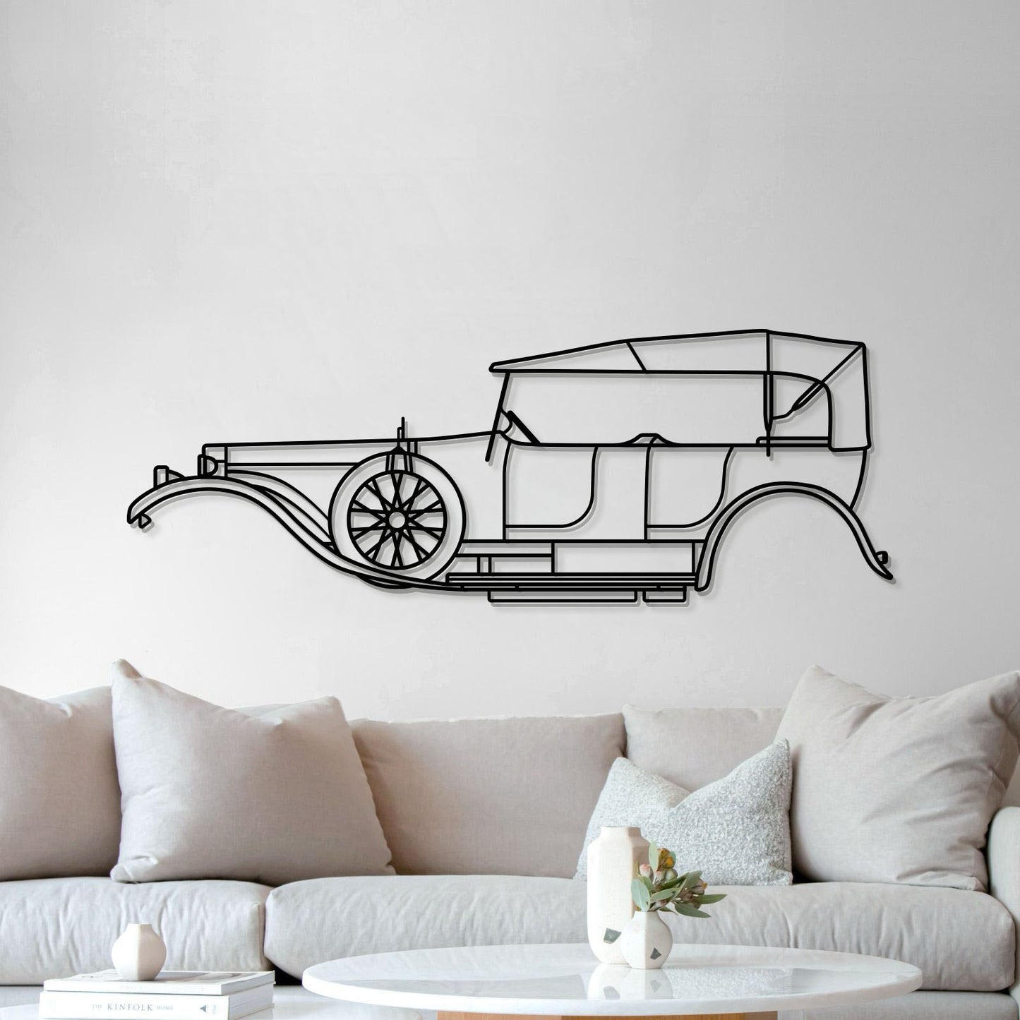 Laser cut 1907 Rolls-Royce Silver Ghost steel wall decor timeless silhouette