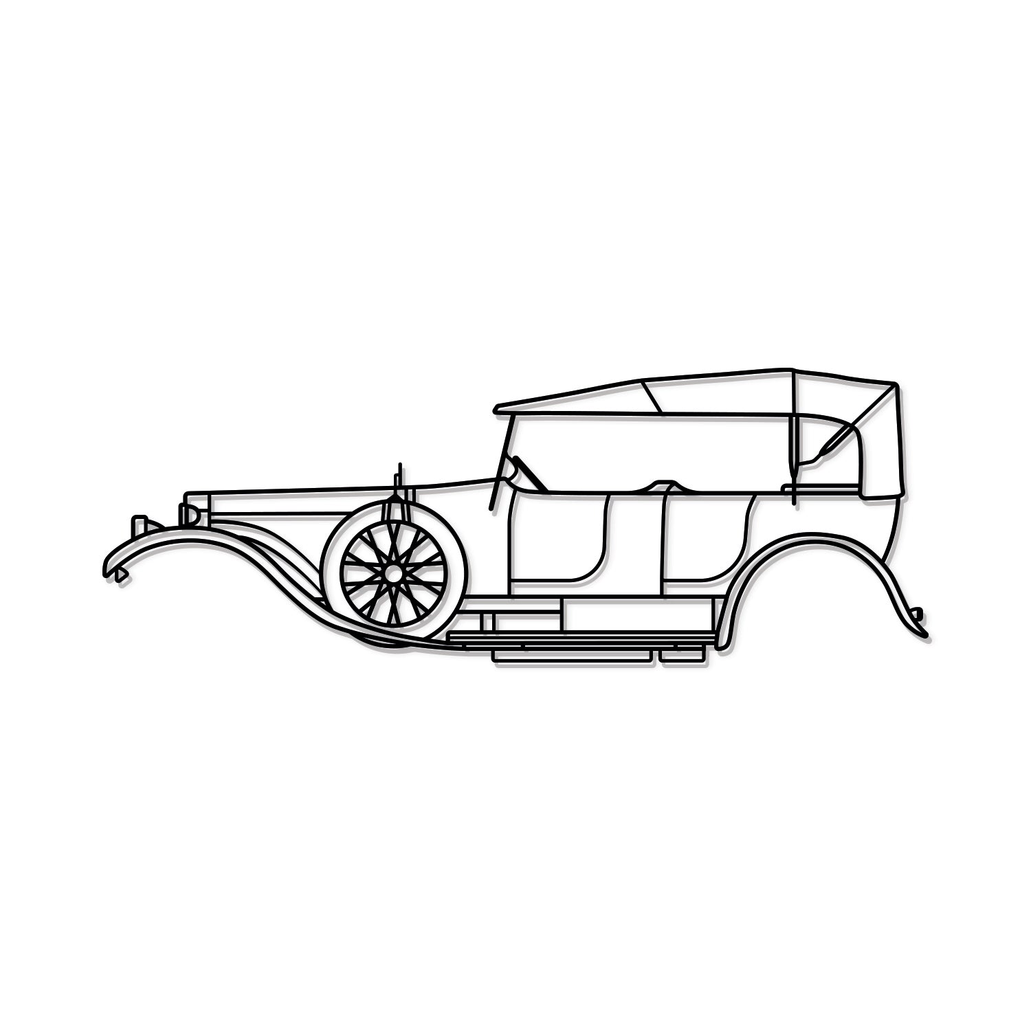 1907 Silver Ghost Metal Car Wall Art - MT0003