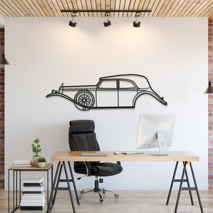 1929 Rolls-Royce Phantom II metal wall art silhouette classic luxury car decor