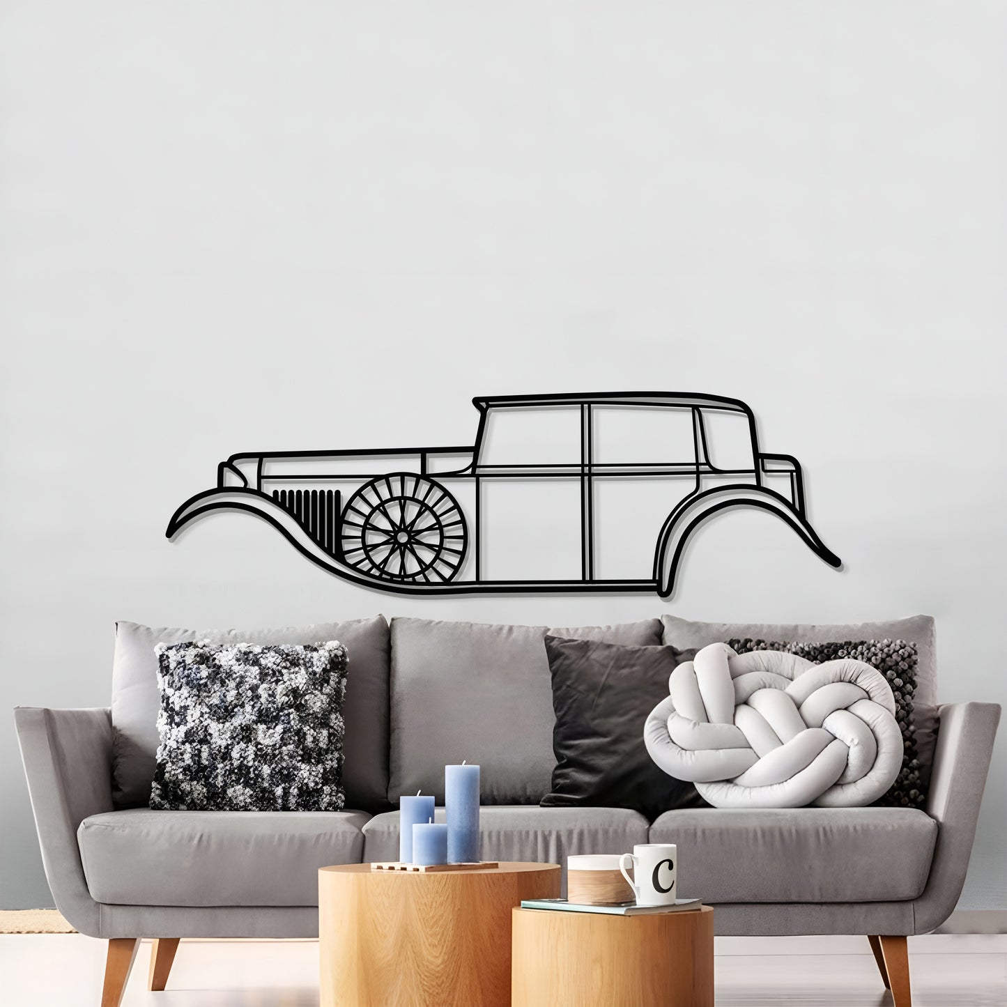 Bentley 8 Litre 1930 metal wall art in matte finish for luxury man cave