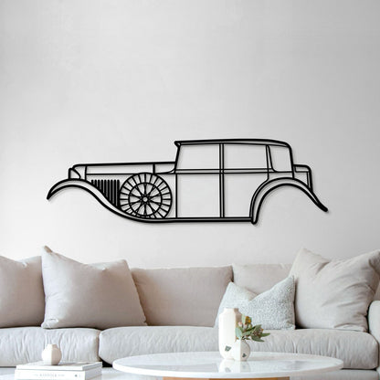 1930 Bentley 8 Litre vintage metal wall sculpture for living room display