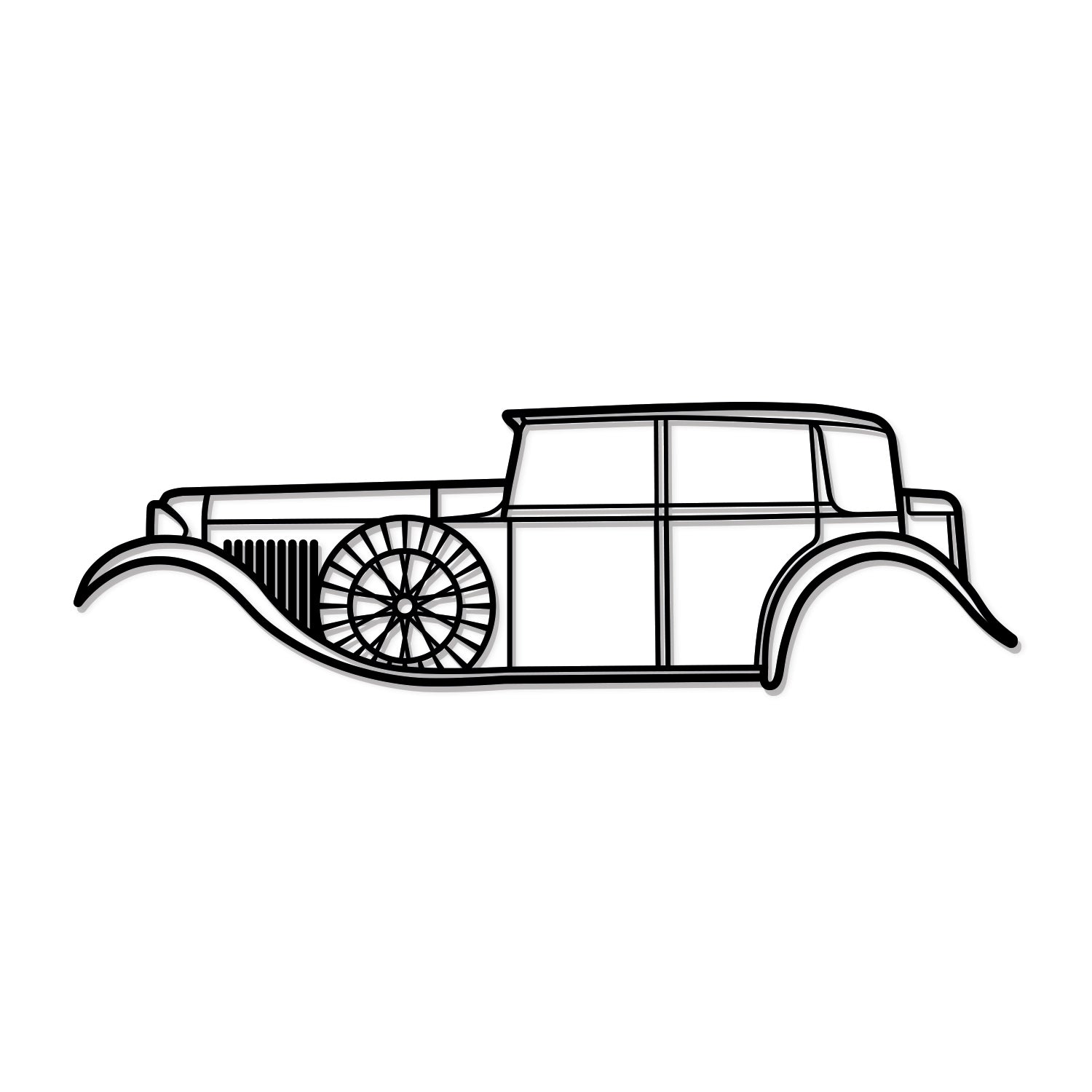 Laser cut steel Bentley 8 Litre 1930 wall art perfect for classic car lovers