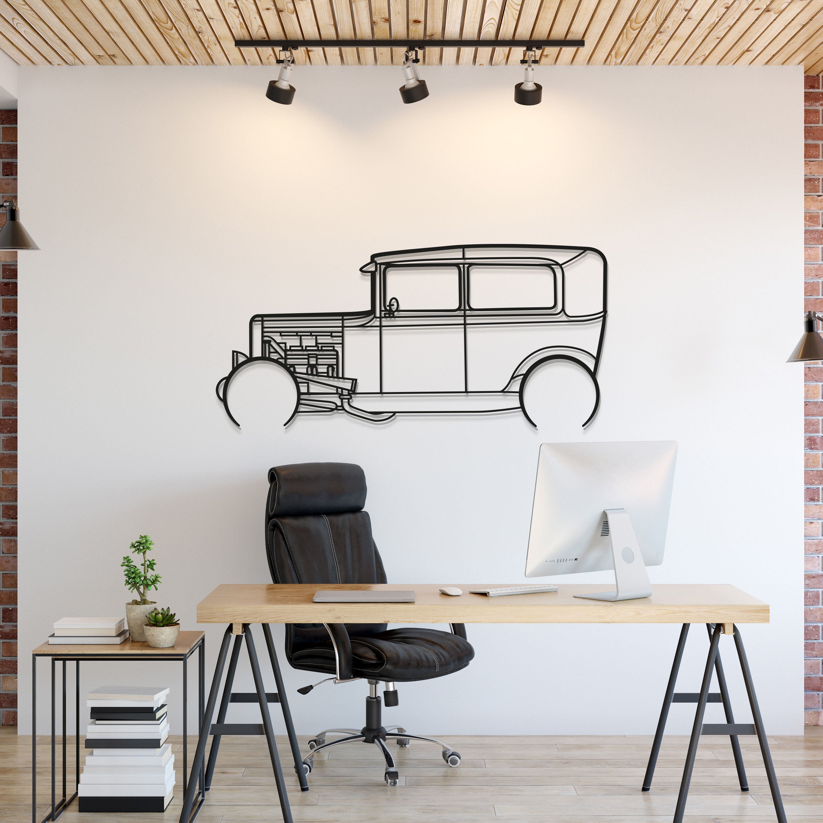 1931 Model A Detailed Metal Car Wall Art - MT0015