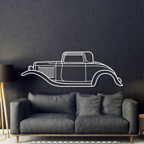1932 De Luxe Five-Window Coupé Metal Car Wall Art - MT0005