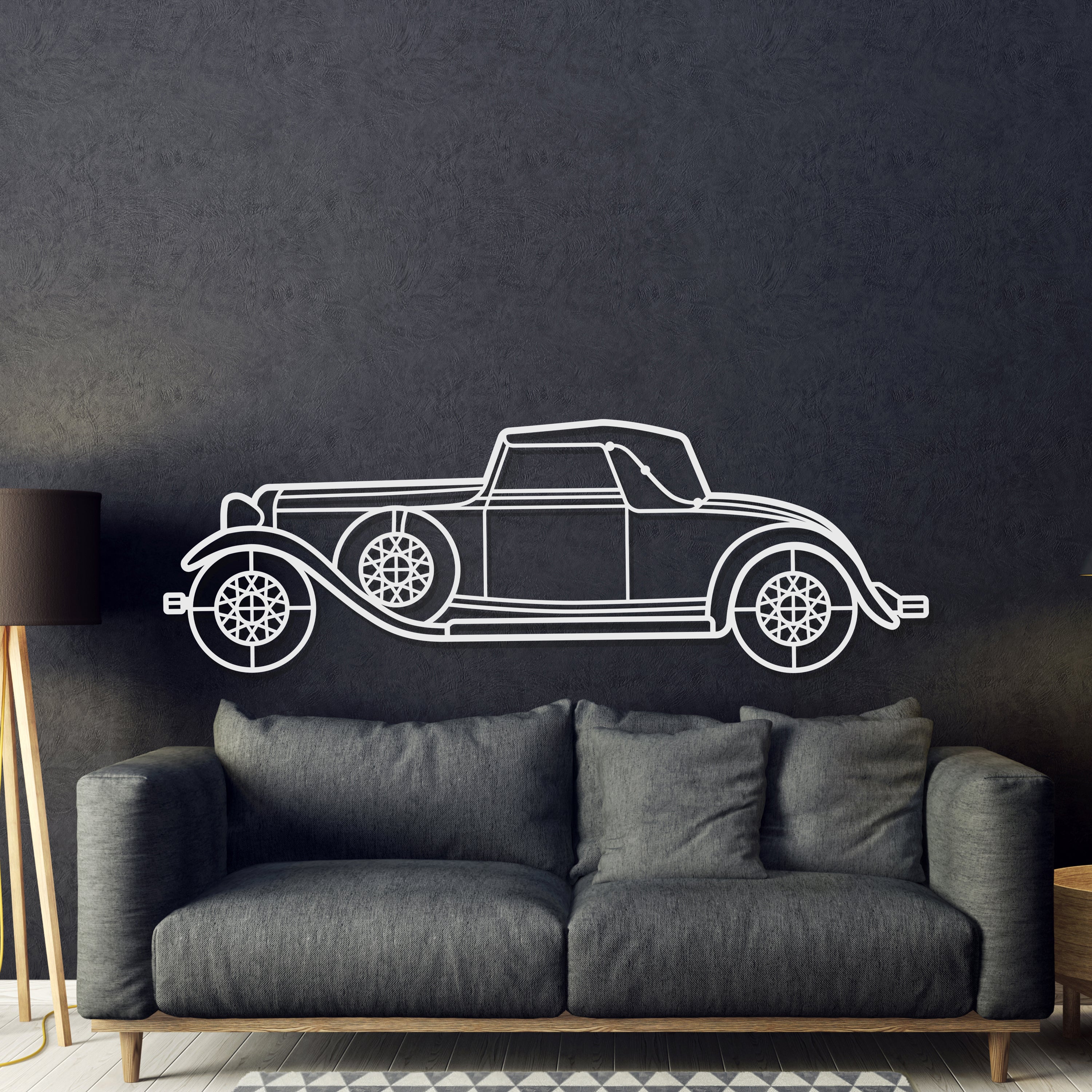 1932 KB LeBaron Convertible Roadster Metal Car Wall Art - MT0016