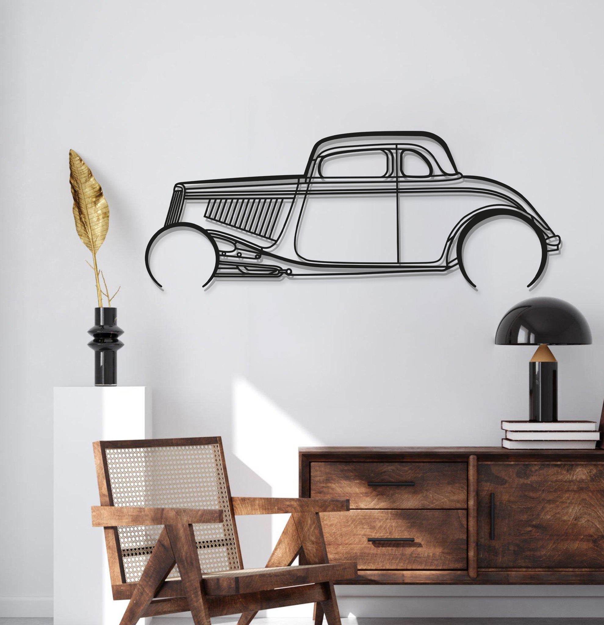 1934 Highboy Detailed Metal Car Wall Art - MT0018