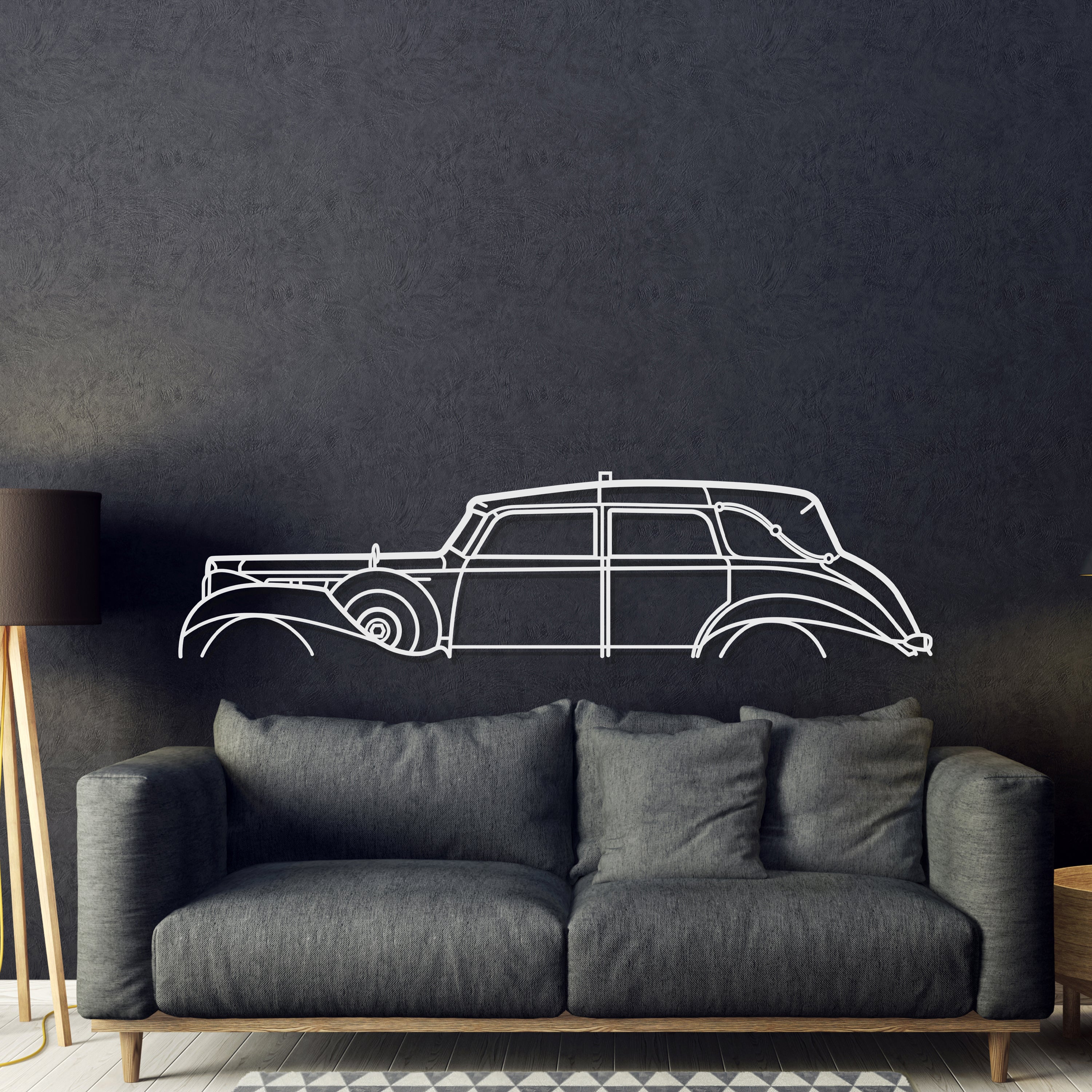 1938 Packard Twelve Classic Metal Car Wall Art - MT0021