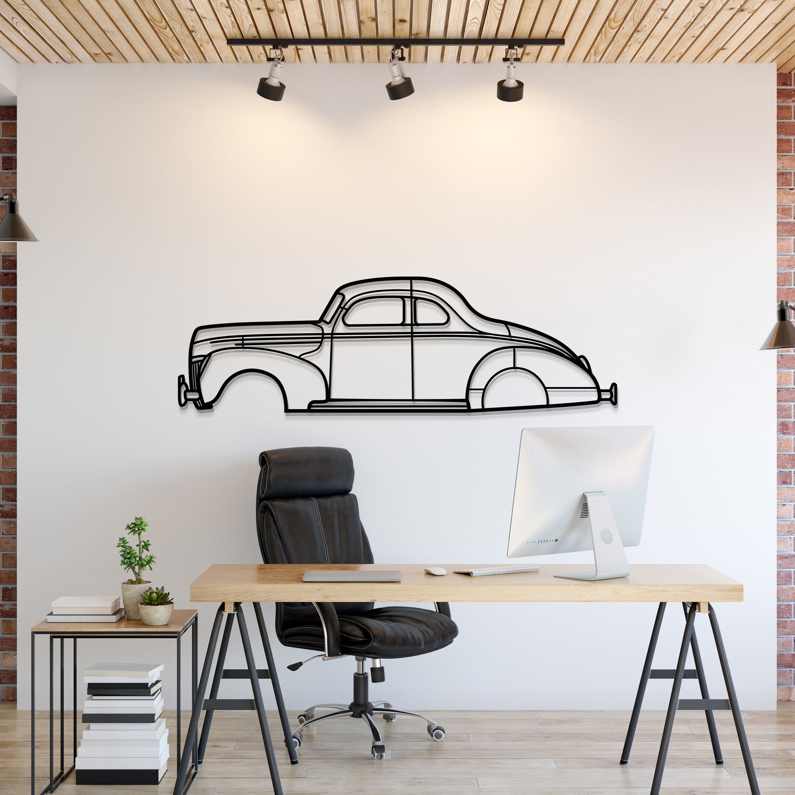 1940 De Luxe Coupé Metal Car Wall Art - MT0008